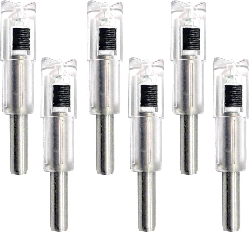DEEPOWER Store Lighted Nocks for Crossbow Bolts 6-Pack Arrow Nocks for .300"/7.62mm Inside Diameter with ON/Off Switch Archery Nocks for Archery Hunting - Image 2